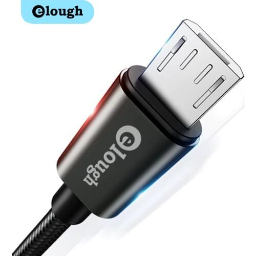 Elough micro usb cable for samsung huawei xiaomi microusb data sync mobile phone cable nylon braided fast charging cable wire