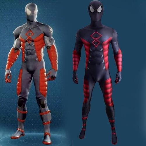 PS4 electro-Proofsuit Costume Cosplay Superhero Zentai Jumpsuit Spandex Lycra Bodysuit Halloween Costume PS4 Costume Adult/kids