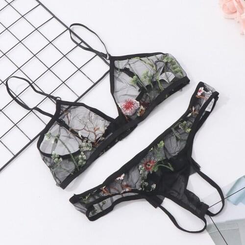 Women Sexy Lace Underwear Set Lingerie Transparent Bralette Set Women Bra And Panty Set Sutia Bra Set Vs Ropa Interior
