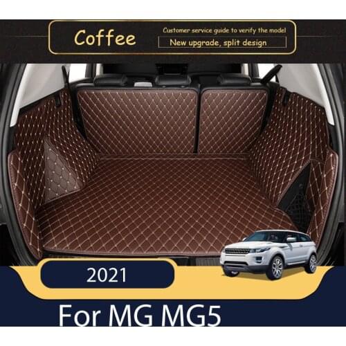Custom Leather Car Trunk Mats For MG MG5 -2021 Hatchback Sedan Saloon Rear Trunk Floor Mat Tray Carpet Mud