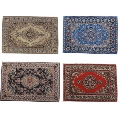 1Pc 1/12 Scale Miniature Dollhouse Carpet Furniture Decor Acc for Doll House Interior Model Rug Toy 3Colors