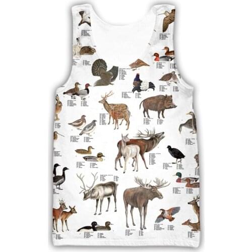 Fashion mens undershirt animal 3D printing men and womens undershirt retro style summer street casual sleeveless undershirt