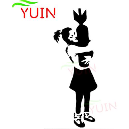 Banksy Girl and Bomb Car Decals Fashion Decoration Personalized PVC Waterproof Sunscreen Stickers Can Be Customized Color
