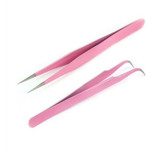 New Arrival Eyelash Extension Clips Straight & Curved Nipper Pointed Clip Nail Art Accessory Tools