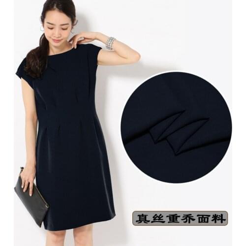 Advanced solid color heavy Chinese silk fabric 30mm summer anti-wrinkle silk dress fabric wholesale silk cloth 114cm