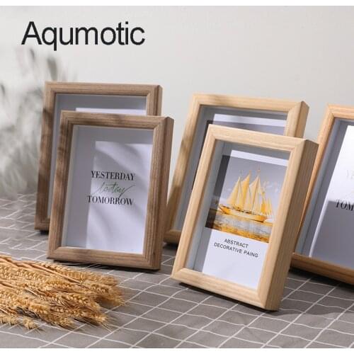 Aqumotic 3D Hollow Photo Frame Specimen Wood Frame Butterfly Dragonfly Dry Flower Frame 1pc Home Decoration Gift