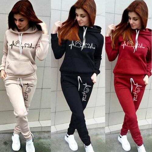 Casual Tracksuit Women Two Piece Set Suit Female Hoodies and Pants Outfits 2021 Womens Clothing Autumn Winter Sweatshirts New