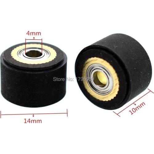 Pinch Roller 4mm x 10mm x 14mm Copper Core Hole Dia 4mm for Roland Vinyl Plotter Cutter Cutting Engraving Machine Printer Parts