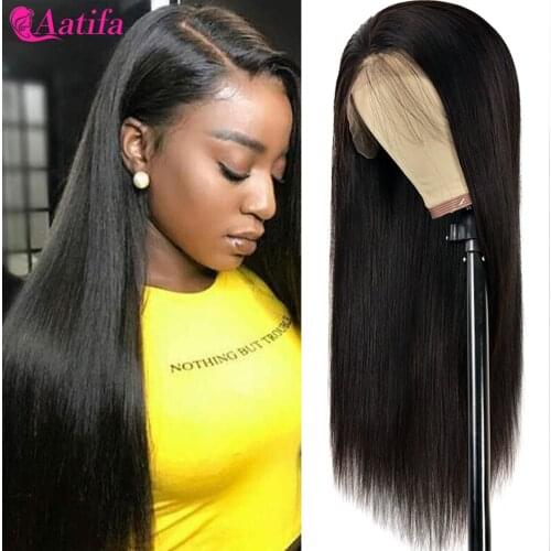 Transparent Lace 13x4 Lace Front Wig Straight Hair Human Hair Wig Pre Plucked Natural Hairline 180% Density Brazilian Remy Hair