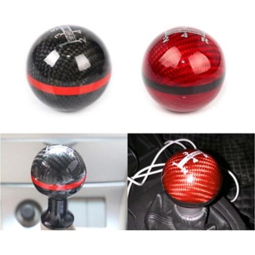 Carbon fiber Ball Shape Gear Shift Knob for AT MT Shifter Lever 3 Aadapters switching adapters Cool Funny Automobile Accessorie