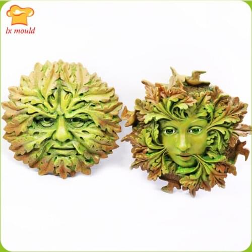 Ancient big tree god silicone mold home decoration plaster concrete candle aroma sheet mold DIY baking mold silicone