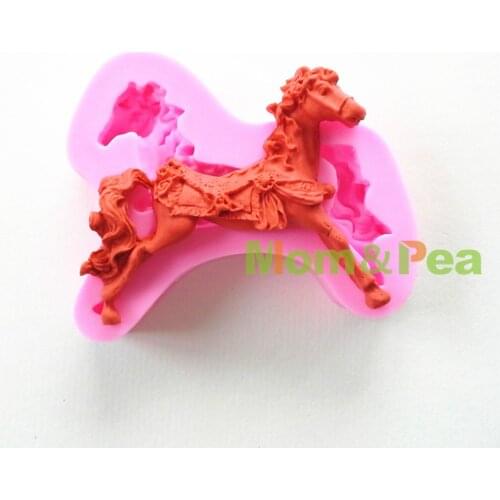 Mom&Pea 0645 Free Shipping Horse Shaped Silicone Mold Cake Decoration Fondant Cake 3D Mold