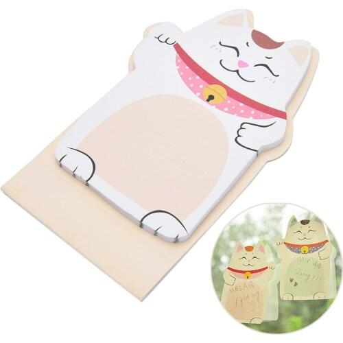 Cute Lucky Cat Animal Mini Planner Sticker Notepad sticky notes School Supplies Material Sticky Memo Agenda Notes For Student