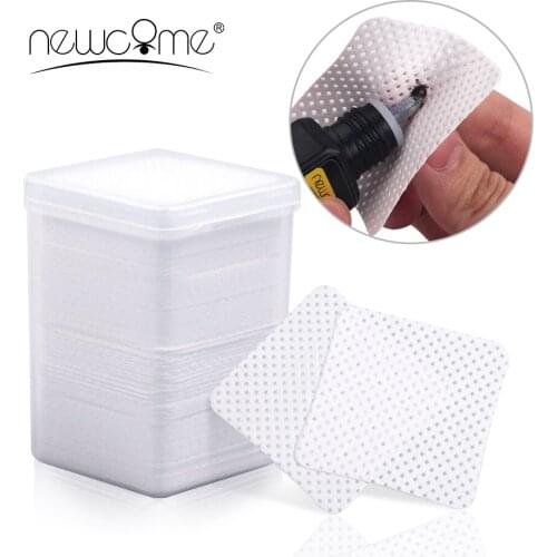 THANKSHOW 200Pcs/Box Paper Cotton Wipes Eyelash Glue Remover Wipe the Mouth of the Glue Bottle Prevent Clogging Glue Makeup Tool