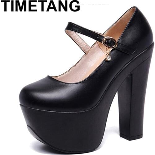 TIMETANGRound Toe 15 CM Red Gold High Heels Platform Shoes Womens Large Size Pumps Fashion Dance Shoes HeelsBlock Bride wedding