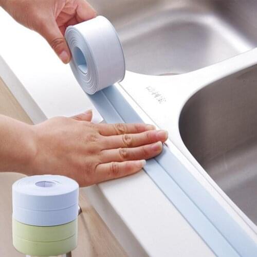 Sealing Strip Tape Self adhesive Waterproof PVC Wall Sticker moisture-proof mildew proof gap wall corner seam Bathroom Kitchen