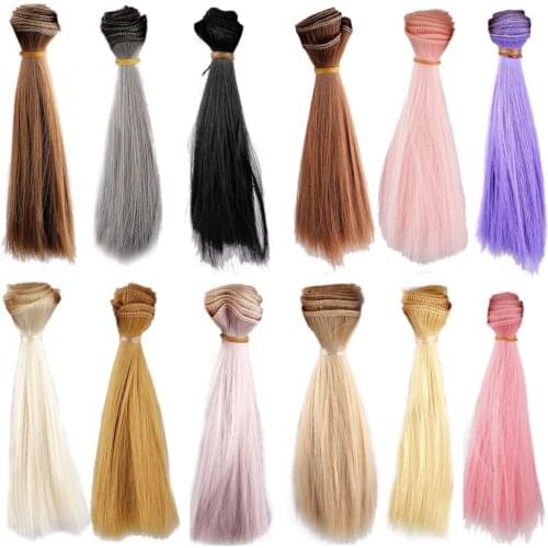 [wamami] 1pc Straight Extension Diy Wig Hair Piece For BJD Dollfie Random Colours