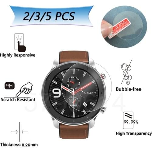 Tempered film For Xiaomi Huami Amazfit GTR 42 47mm Tempered Glass Screen Protector Full Screen Protector Film Smart Watch Guard