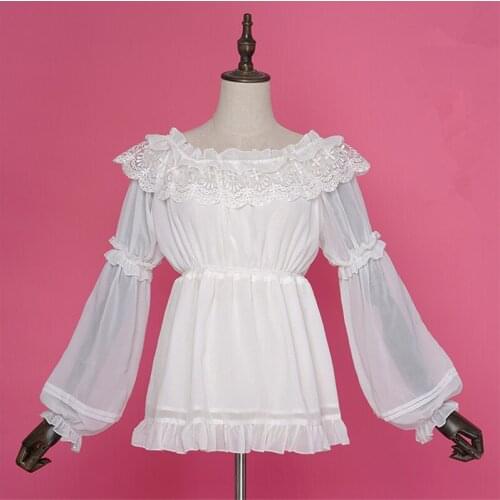 Lolita Blouse Long Sleeve ruffles and Lace Women Top