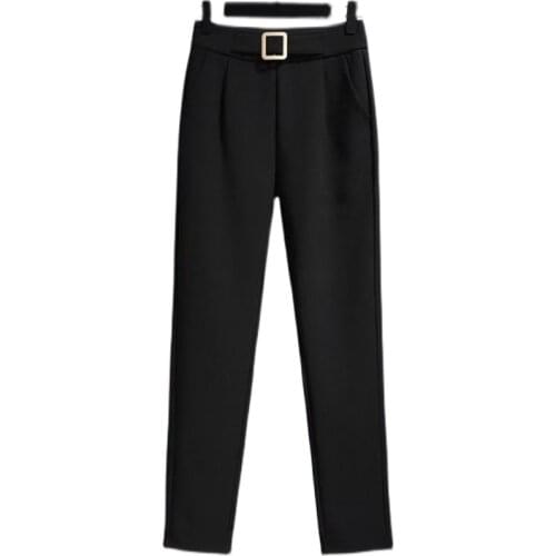 Women 2021 Spring Autumn Fashion High Waist Loose Pants Female Solid Color Harem Trousers Ladies Plus Size Casual Straight Pants