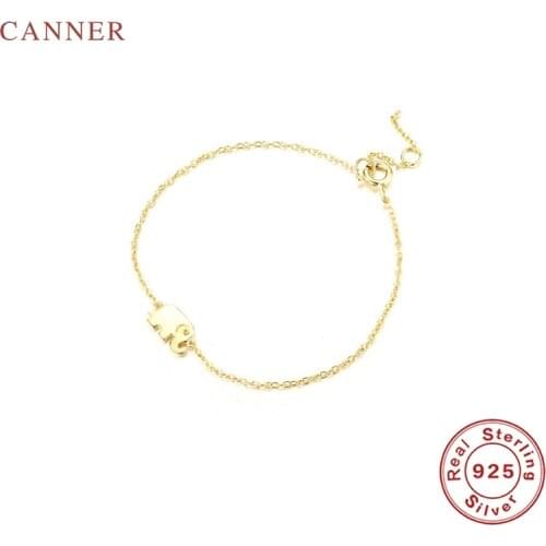 CANNER Funny Elephant Bracelet 925 sterling silver Bracelet For Women Pulseras Mujer Bracelets Charms Silver Jewelry Armband