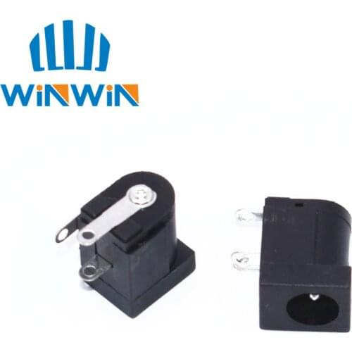 10Pcs DC-005 Black DC Power Jack Socket Connector DC005 5.5*2.1mm 2.1 socket Round the needle