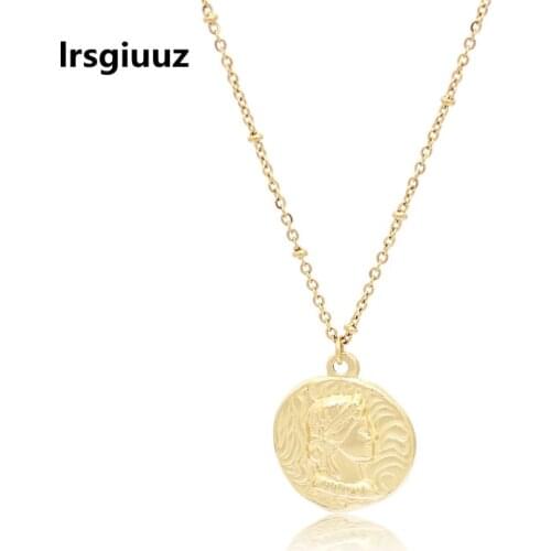 14K Real Gold Plated Stainless Steel Golden Trendy Pendant Necklace for Women Jewelry Queen Shape Collar Necklaces Party Jewelry
