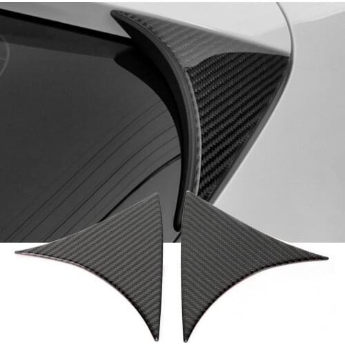 2pcs Rear Window Spoiler Side Wing Cover Trim Frame for Mazda3 Axela 2014 2015 2016 2017 2018 Carbon Fiber