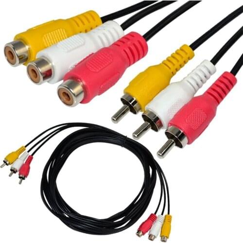 3 RCA Male Jack to 3 RCA Female Plug Splitter Audio Video AV Adapter Cable