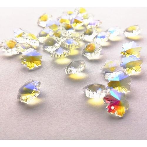 Top Quality AB Color 300pcs K9 Crystal Snowflake Beads 1 hole For Chandeliers Parts Diy Jewelry Crystal Curtain Accessories