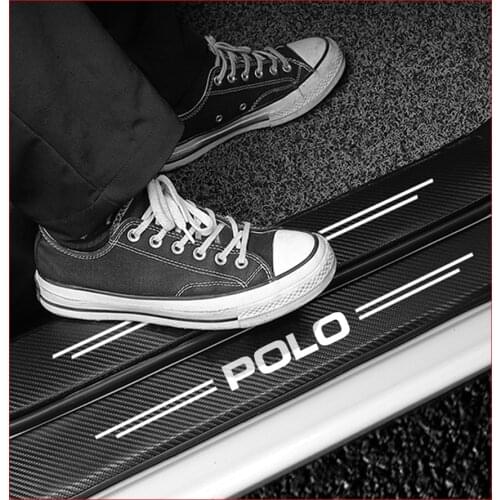 4Pcs For VW Volkswagen POLO 3 4 5 6 1995 1999 2000 2001-2008 2009 2010 2011 2012-2021 Car Door Threshold Sticker Accessories 3D