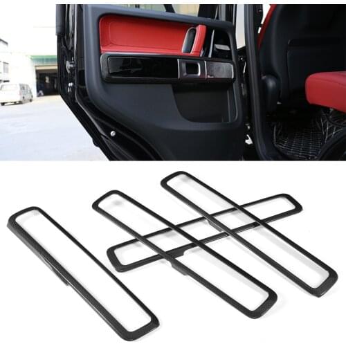 4PCS Inner Door Handle Cover Carbon Fiber Replacement for Benz G Class 2019 2020 Inner Door Handle Trim