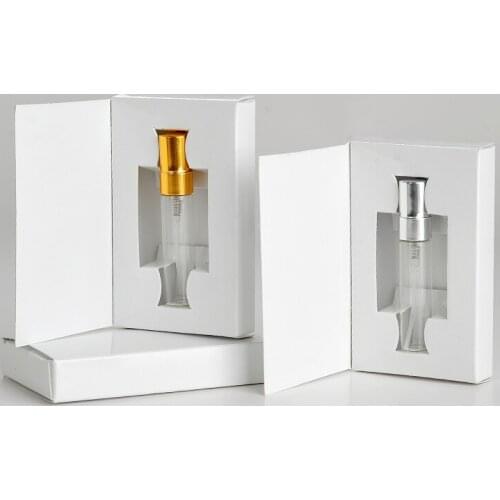 5000pcs/lot 5ml Portable Glass Refillable Perfume Bottle Customizable Paper Boxes And Glass Perfume Bottle With Atomizer