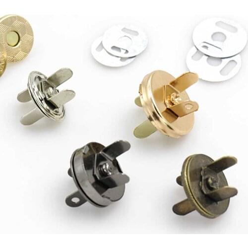 6sets Bag accessories Bronze Silver Metal Magnet Button Diy Bags Snaps Buttons Clasp Fastener Snap Button Sewing work
