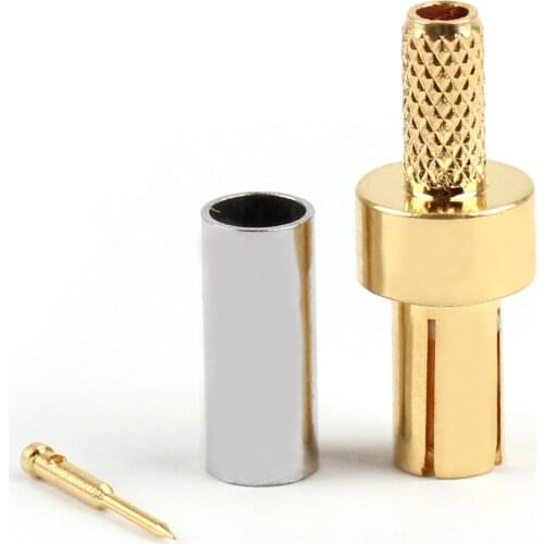 Artudatech 10 Pcs Connector TS9 Male Plug Crimp RG174 RG316 LMR100 Cable Straight Gold Plated Jack Parts