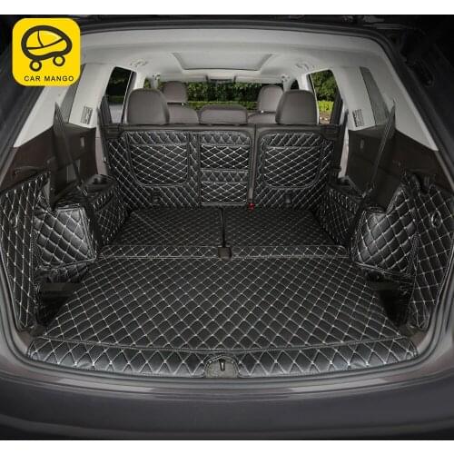 CarMango Car Accessories Trunk Mat PU Pad Tray Carpet Cushion Cargo Liner Decoration for Volkswagen Atlas Teramont 2017-2019