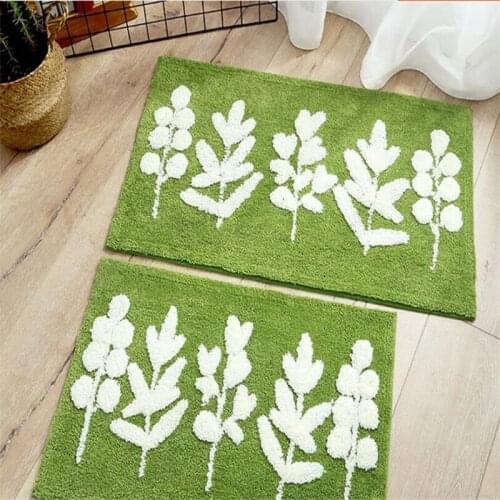 Free Shipping 50x80cm Cartoon Soft Leave Door Mat Lovely Home Washable Carpet Rugs Bathmat Anti Slip Water Absorption Pad
