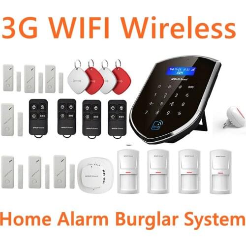 3G WIFI Wireless Wired GSM SMS Autodial Intruder Burglar Home Alarm System Intruder Burglar Alarm System with Smoke Detector