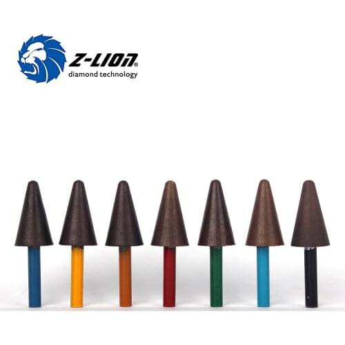 Z-LION 7pcs/Set Diamond Drill Sharpening Bit Carve Tool Resin Bond Diamond Points for Polishing Grinding Wet Use Abrasive Tools
