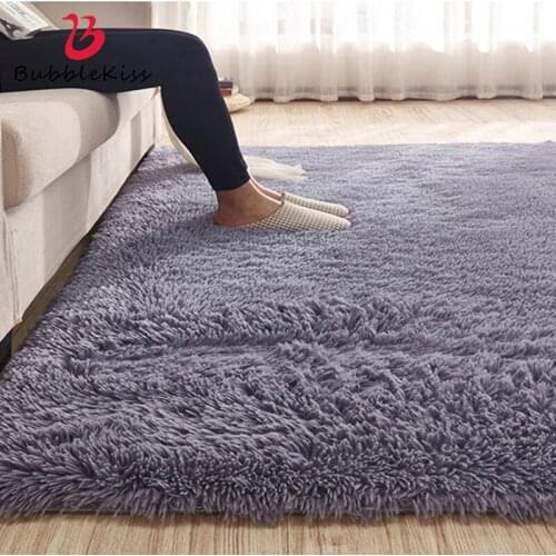 Bubble Kiss Soft Shaggy Fur Rugs For Beroom Long Wool Carpets For Living Room Decorate Home Carpet Red Wine Green 16 Colors