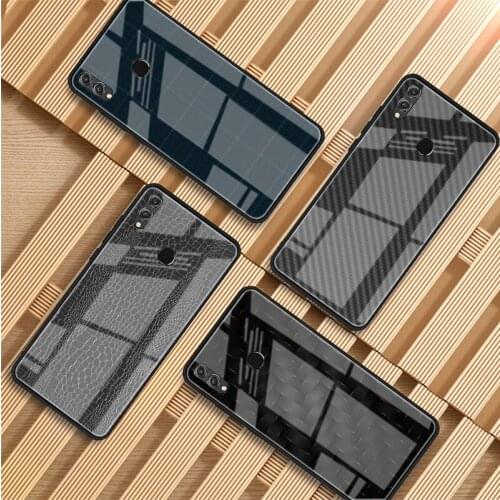 Carbon Fiber Tempered Glass Phone Case For Huawei P20 P30 P40 P40 Lite Pro Psmart Mate 20 30 Cover Shell