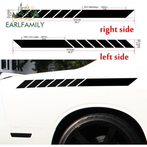 EARLFAMILY 97cm X 6.35cm 2x (one for Each Side) Car Sticker Body Stripes Racing Race Rally JDM Car Styling Vinyl Decal