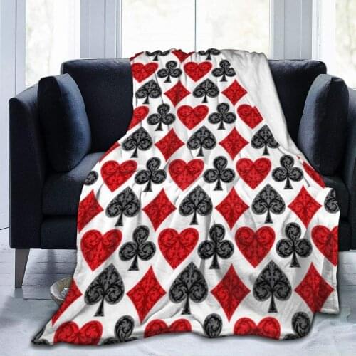 Background Pattern with Playing Card Warm Throw Blanket Sofa Blanket Ultra-Soft Micro Fleece Blanket Movies Blanket for Bed
