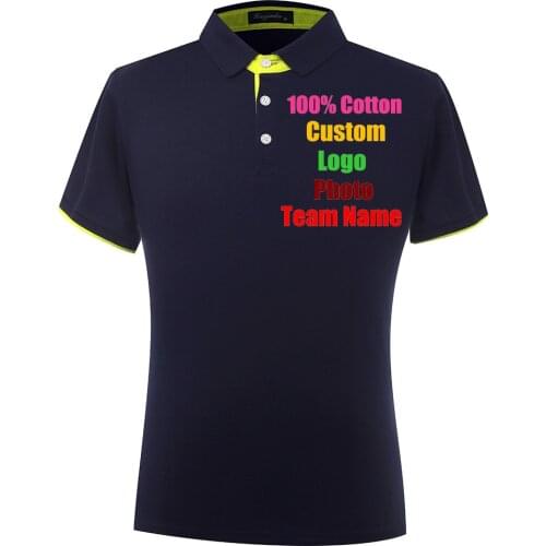 Cotton High Quality Unisex Men Women work shirt Company Team Custom Logo Photo Text Printed Party Working Uniform Top Shirts