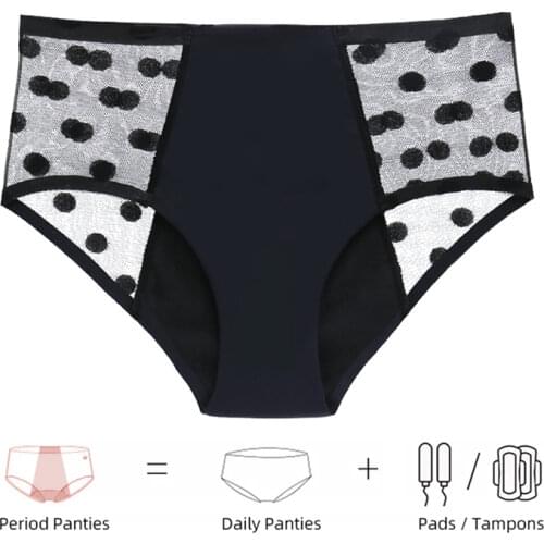 1pcs Lace Sexy Panties New Menstrual Panties Physiological Pants Back Widen Leak Proof Underwear Women High Waist Panties