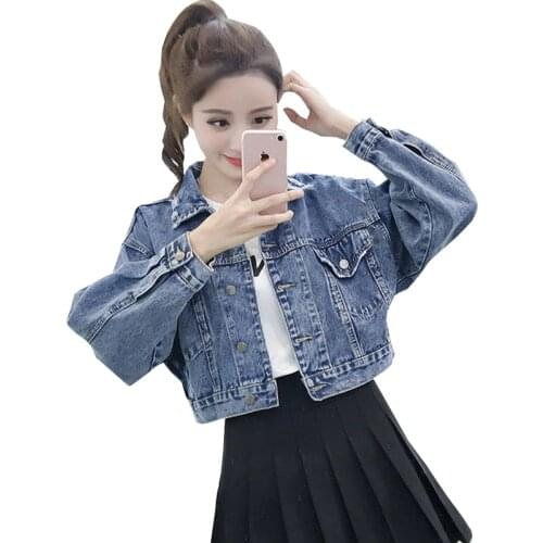 Denim Jackets Outerwear Women 2021 New Spring Autumn Jacket Female Thin High Waist Loose Plus Size Cowboy Jacket Lady Clothing
