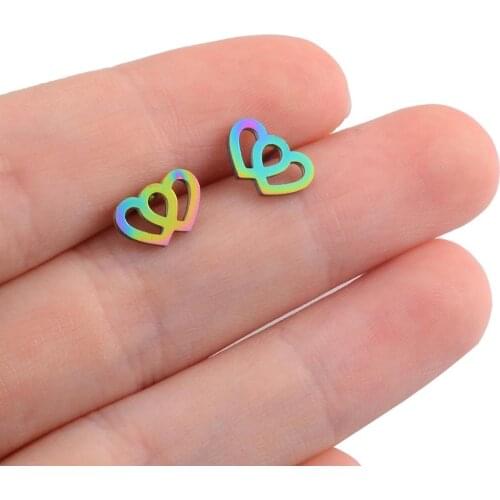 Stainless Steel Earrings Ladies Rainbow Color Fashion Jewelry High Quality Wholesale