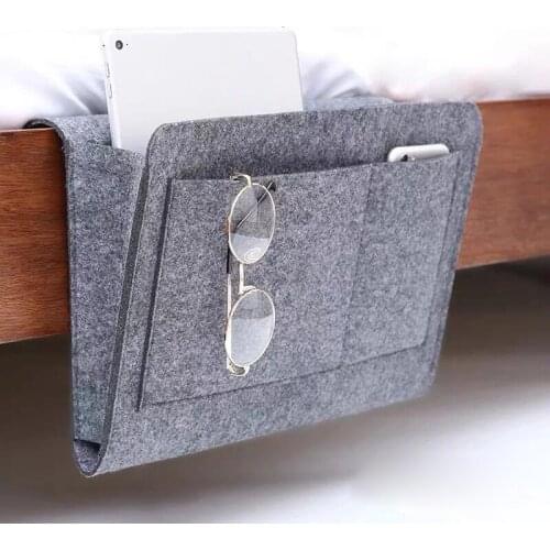 Nordic Creative Felt Bedside Storage Bag Hanging Bag Bed Tablet Mobile Phone Remote Control Debris Storage Organizer Pocket