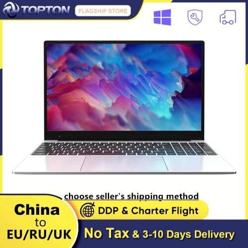 TOPTON 15.6'' Metal Laptop AMD Ryzen 7 3700U 5 3500U Max 36G DDR4 2T SSD Ultrabook Gaming Notebook Windows 10 Blacklit Keyboard