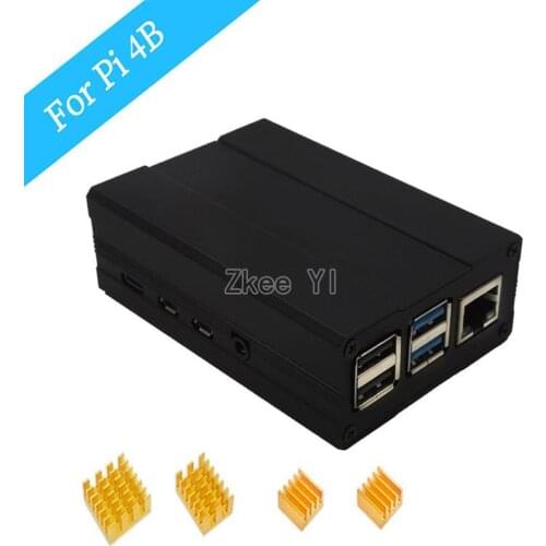 Latest Protective Case Aluminum case with 4pcs Heatsink for Raspberry Pi 4 Model B